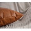 HOMFINER Faux Leather Lumbar Throw Pillow Cover 12x20 Decorative Bedroom Living Room Modern Boho Accent Rectanglar Cognac Brown Small Cushion Case for Bed Sofa Couch