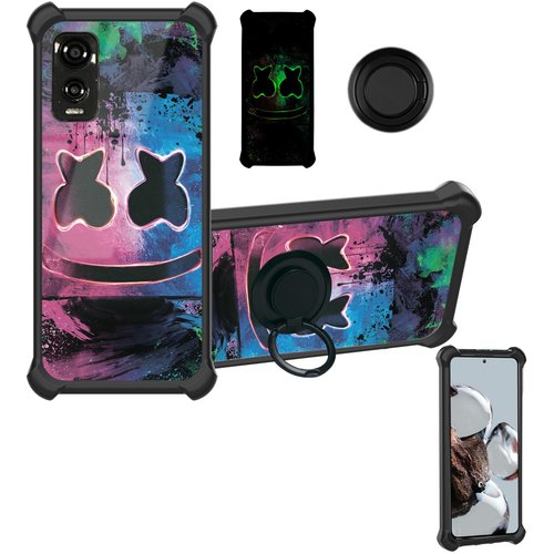 Aroepurt Case for DIALN X65 Case Compatible with DIALN X65 Phone Case Cover [Hard PC + Soft Silicone][Ring Support] [Luminous Effect] YGH-BQ