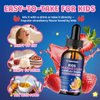 Kids Magnesium Liquid Drops - Magnesium Glycinate Drops for Kids, Citrate Liquid with Calcium, Omega-3, L-theanine, Zinc, Vitamin B6 D3 C for Sleep, Relaxation, Calm & Focus, Strawberry Flavor,2 Fl Oz