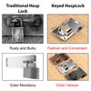 I-EASYDWW Keyed Hasp Locks, Cabinet Locks, Twist Knob Keyed Locking Hasp for Cabinet Small Door, Zinc Alloy with Iron Chrome Plating, with Keys and Screws, Silver, 2.5 Inches
