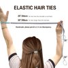 Ponytail Holders Elastic Hair Ties for Sports, Thick Hair Tie Scrunchies No Damage Long Strong Braided Pony tails Hair Ties for Wind Water for Long Thick Curly Thin Fine Hair (1pc-35" Purple+Green)