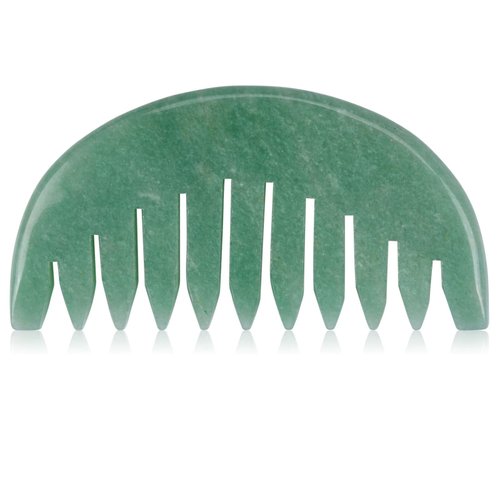 ideayard Natural Jade Comb for Anti-Static Hair, Jade Gua Sha Scraping Tool for Body Massage and Relaxing