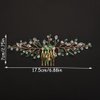 Teyglen Gold Rhinestone Wedding Hair Comb Bridal Green Crystal Hair Comb Handmade Crystal Hair Piece Hair Accessories for Women