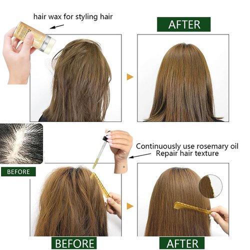 Hair Wax Stick & Rosemary Oil - Hair Growth Products Organic - Wax Stick for Flyaways - Slick Back Hair Accessories for Women