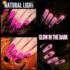 YOKE FELLOW Glow in the Dark Gel Nail Polish, 10ML Soak Off UV Glows Luminous Effect Gel Polish Fluorescent Bright Purple for Salon or DIY At Home
