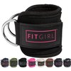 FITGIRL - Ankle Strap for Cable Machines and Resistance Bands, Work Out Cuff Attachment for Home & Gym, Glute Workouts - Kickbacks, Leg Extensions, Hip Abductors, For Women Only (Black, Pair)