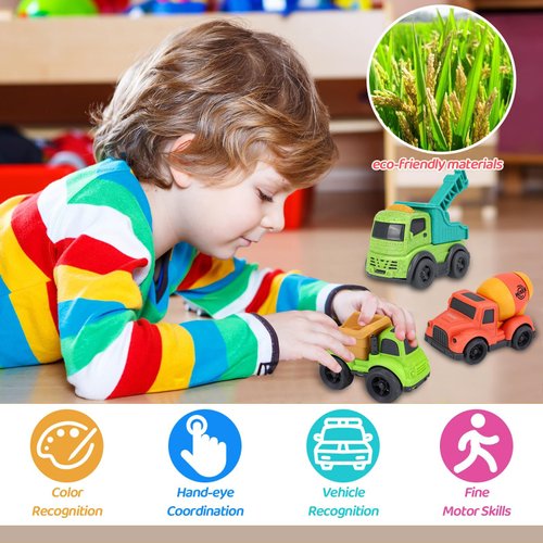 Toddler Cars Toys for 1 2 3 Year Old Boy, 3 in 1 Dump Truck Mixer Cement and Crane Toys for Baby Boy Girls, BPA Free, Phthalates Free, PVC, Outdoor Toys for Toddlers 2-4, Kids Christmas Birthday Gifts