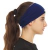 Merino Wool Reversible Headband Ash Gray/Navy Blue One Size