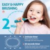 RAZOKO Kids Electric Toothbrush 3 Sided Toothbrush,Sonic Toddler Toothbrush with 2 Brush Heads, Intelligent Timer 5 Gears Adjustment,Ipx7 Waterproof,USB Cable