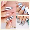 Makartt Chrome Gel Nail Polish Set: Metallic Gel Nail Polish, Silver and Gold 3D Metal Painting Gel for Nail Art Soak off UV/LED Glossy Mirror Effect Nail Glue Gel for Home Salon DIY Manicure（2pcs）