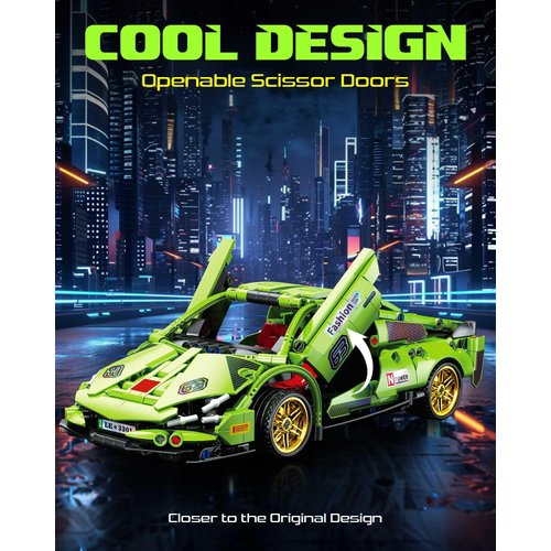 Sosuy 1:18 Super Sports Car Model Building Bricks Sets - 586pcs MOC Rally Car Raceing Engineering Toys for Play and Display - Model Toy Gift Idea for Adults Boys