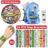 Lcnjscgo 74 PCS Train Party Favors, 24 PCS Train Slap Bracelets 50 PCS Train Stickers Train Birthday Party Decorations Supplies Gifts for Kids Classroom Rewards