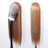zigzag hair Strawberry Blonde Wig Long Straight Honey Brown Blonde Synthetic Lace Front Wigs Pre Plucked with Natural Hairline for Fashion Women Glueless Heat Resistant Hair Wig (Strawberry Blonde)