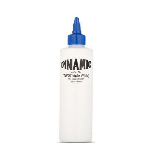 Dynamic Color Co- Triple White Tattoo Ink, Sterilized, Made in USA, 8 oz Bottle