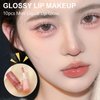 10 Colors Lip Tint Stain Mini Liquid Lipstick Set, Korean Lip Gloss Moisturizing Natural, Multi-Use Lip and Cheek Tint, Non-Stick CupWaterproof, Lightweight, High Pigment, Long-Lasting, Vivid Color