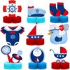 9 Pcs Nautical Baby Shower Decorations Nautical Baby Boy Honeycomb Centerpiece Ahoy It's a Boy Baby Shower Party Supplies Gender Reveal Party for Newborn Baby Boy Party Decorations