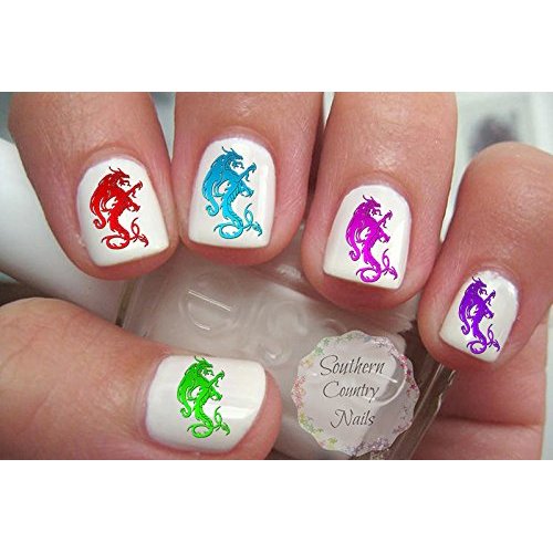 40 Fantasy Dragon Nail Art Decals Set 2