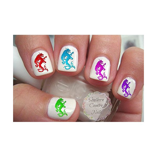 40 Fantasy Dragon Nail Art Decals Set 2