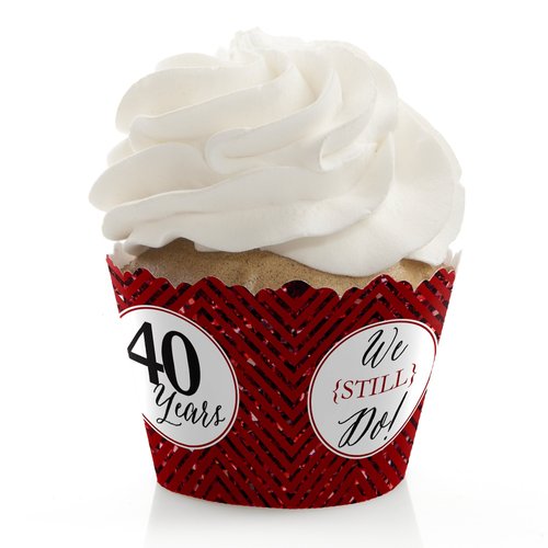We Still Do - 40th Wedding Anniversary Party Decorations - Party Cupcake Wrappers - Set of 12