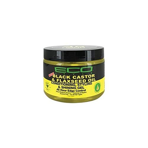 Eco Black Castor & Flaxseed Oil 48 Edge Gel 11oz,Pack of 2