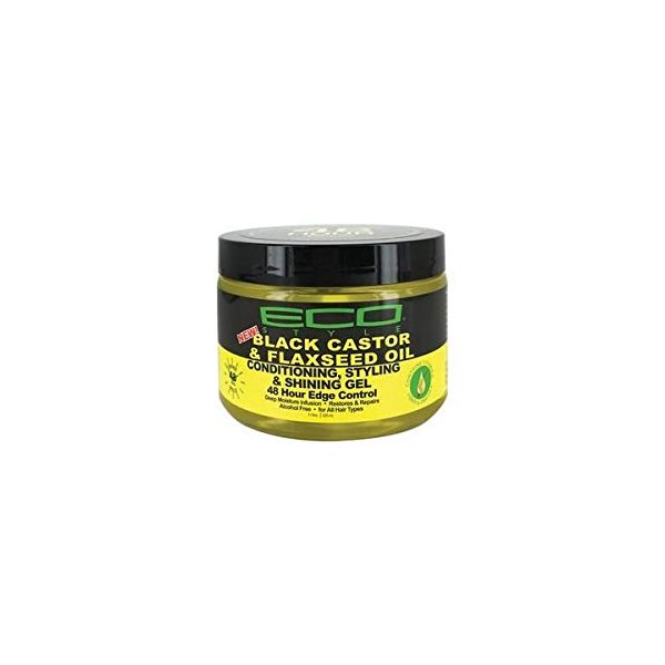 Eco Black Castor & Flaxseed Oil 48 Edge Gel 11oz,Pack of 2