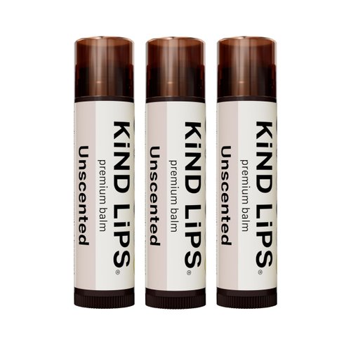 Kind Lips Lip Balm - Nourishing & Moisturizing Lip Care for Dry, Chapped Lips | Infused with Shea Butter & Beeswax | Unscented Pack | 0.15 Oz (Pack of 3)