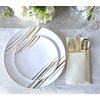 " OCCASIONS " Wedding Party Linen Feel White Dinner Paper Napkins (120, Prefolded for Silverware)