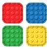 XIENBLOC 48pcs Building Block Party Plates Building Bricks 7inch Birthday Paper Plates Birthday Party Supplies Colorful Paper Birthday Dessert Plates for Kids