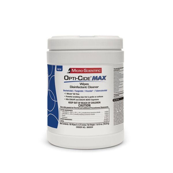 Micro-Scientific - M60034 Wipes Disinfectant Cleaner 160 Wipes Professional Disposables Surface Disinfectant Cleaning Wipes Opti Cide Max