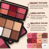 AOAZXBB 12 Colors Cream Blush Palette Cream Concealer Foundation Palette,Natural Matte Contour Palette Long Wearing Full Coverage Face Makeup Palette with Brush