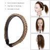 Hairro Braided Headband With Tooth Fishtail Braids Hairband With Teeth Braid Hair Band Hair Hoop Plaited Hairband With Comb Chunky Braid Headband Synthetic Headband Hairpiece For Women 48g #12/24