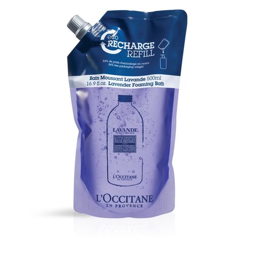 L'OCCITANE Lavender Foaming Bath: Relaxing and Cleansing Bubble Bath, Soothing Scent, with Lavender Essential Oil, 16.9 Fl. Oz Refill