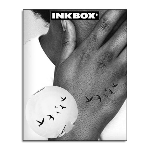 Inkbox Temporary Tattoos, Semi-Permanent Tattoo, One Premium Easy Long Lasting, Water-Resistant Temp Tattoo with For Now Ink - Lasts 1-2 Weeks, Flying Birds, 2 x 2 in, Willughby
