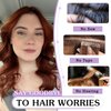 NAYOO 4PCS Clip in Hair Extensions Long Wavy Curly Synthetic Thick Hairpieces Wine Red for Women with Fiber Double Weft Hair Full Head（16 Inch, Wine Red）