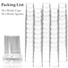 TOFLEN 50 Pack 3 oz Mini Dessert Cups with Spoons, Square Tall Clear Plastic Dessert Shooters Party Serving Tumbler Cups for Parfait Puddings Appetizers & Dessert Shot Glasses