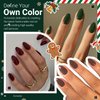 Burgundy Wine Red Press on Nails Short Almond Fake Nails Press ons, Solid Color Glue on Nails Short False Nails, Medium Almond Nails Oval Round Shaped Nails for Women, 24Pcs Natural Acrylic Gel Nails