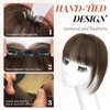 MONIXI Bangs Hair Clip in Bangs, 100% Real Human Hair Clip in Fringe, 3 Secure Clips in Full Fringe French Bangs Natural Thick Volume Fake Bangs for Women Girls Daily Wear Chocolate Brown