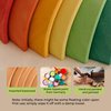 AVDAR 7Pcs Wooden Rainbow Stacker Toy, Wooden Rainbow Stacking Toy, Montessori Nesting Puzzle for Kids, Rainbow Blocks