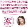 HOWAF 48pcs Breast Cancer Awareness Temporary Tattoos, 15pcs Breast Cancer Awareness Bracelets, 16pcs Breast Cancer Awareness Buttons Badge, Breast Cancer Awareness Party Favors 79pcs