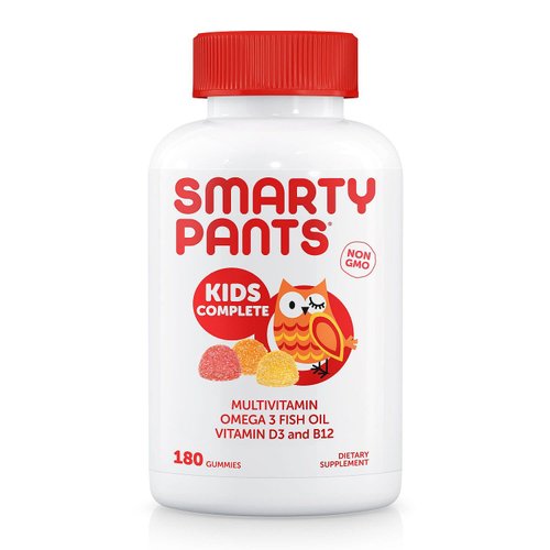 SmartyPants Kids Complete Gummy Vitamins: Multivitamin & Omega 3 DHA/EPA Fish Oil, Methyl B12, Vitamin D3, limited Valuesize pack of 180 count Total