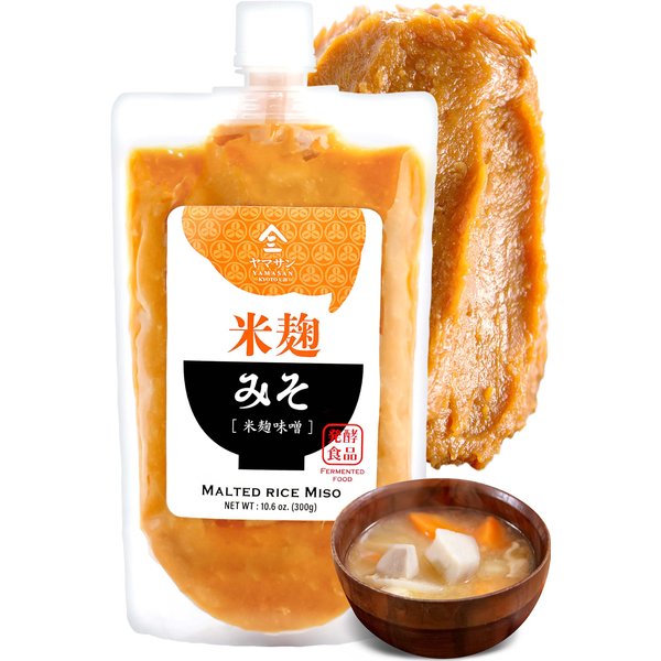 Miso Paste Malted rice, Handmade in Kyoto Japan 300g(10.58OZ),NON-GMO,NON-MSG【YAMASAN】