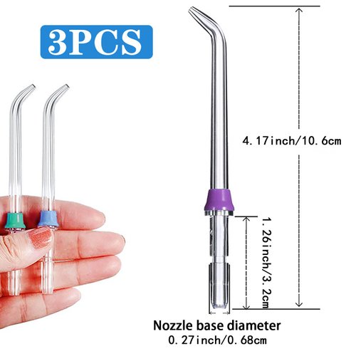 3 Pcs Replacement Heads for Waterpik Water Flossers Other Brand Oral Irrigators,Replacement Tips for Waterpik Water Flosser(Blue Purple Green) (Blue Purple Green)