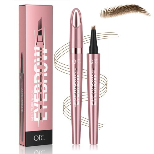 3D Waterproof Microblading Eyebrow Pen,Micro 4 Point Eyebrow Pencil for Women Brown, Long-lasting Natural Smudge-proof Precision Magical Microblade Brow pen (1# Light Brown)