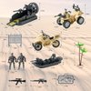 Wbzle Army Men Action Figures with Military Vehicles Toys Playset, Toy Soldiers with Military Boats, Protective Net,Small Pistol for Kids Boys Girls, Age 6 7 8 9 10