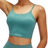 Lemedy Women Padded Sports Bra Fitness Workout Running Shirts Yoga Tank Top (L, Teal Green)