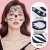 Black White Zebra Face Stickers Animal Face Gem Stickers White Crystal Diamond Face Art Stickers Black Glitter Face Decals Design Party Face Eye Decoration for Festival Party 2Sheets
