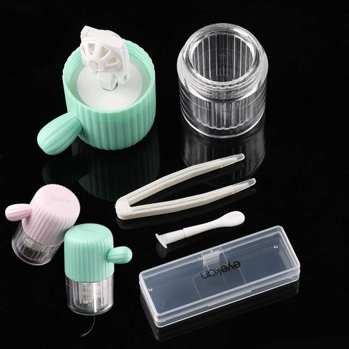 MUDOR Portable Contact Lens Cleaner Machine - Contact Lens Washer with Drawstring for Daily Care Fast Cleaning Soft and Hard Contact Lenses (Rhine Green)