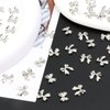YAEISM 50PCS Bow Nail Charms 3D Silver Nail Charms 2 Styles of Alloy Ribbon Bowknot Nail Bow Charms Nail Rhinestones for Nail Art and DIY Crafts Decoration