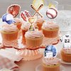 40 PCS Baseball Cupcake Toppers Double Sided Sports Game Baseball Players Cupcake Picks for Sports Baseball Theme Baby Shower Kids Boys Girls Birthday Party Cake Decorations Supplies