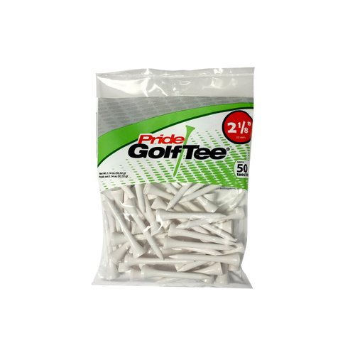 PRIDE GOLF TEE unisex adult 50 Count Bag Golf Tees, White, 2.125 US